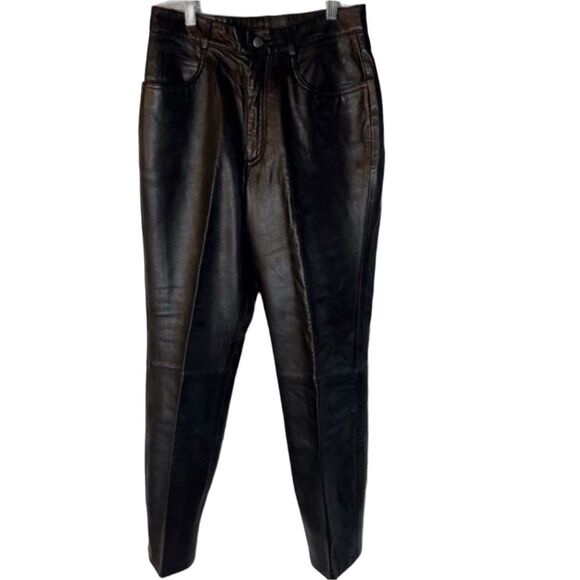 Cache Leather Pants High Rise Black Size 8 - Picture 1 of 11